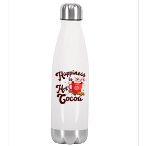 Cute Holiday Happiness Is Hot Cocoa Hot Chocolate Stainless Steel Insulated Water Bottle