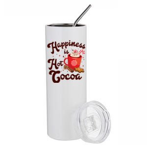 Cute Holiday Happiness Is Hot Cocoa Hot Chocolate Stainless Steel Tumbler