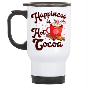 Cute Holiday Happiness Is Hot Cocoa Hot Chocolate Stainless Steel Travel Mug