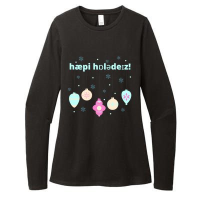 Cute Happy Holidays Speech Therapist Ipa Phonetic Slp Gift Womens CVC Long Sleeve Shirt