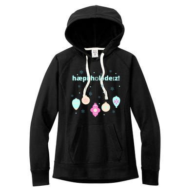 Cute Happy Holidays Speech Therapist Ipa Phonetic Slp Gift Women's Fleece Hoodie