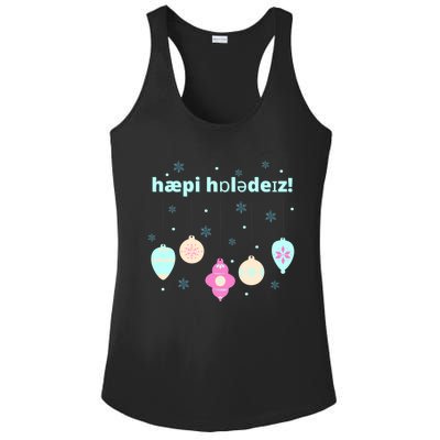 Cute Happy Holidays Speech Therapist Ipa Phonetic Slp Gift Ladies PosiCharge Competitor Racerback Tank