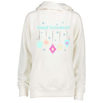 Cute Happy Holidays Speech Therapist Ipa Phonetic Slp Gift Womens Funnel Neck Pullover Hood