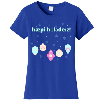 Cute Happy Holidays Speech Therapist Ipa Phonetic Slp Gift Women's T-Shirt