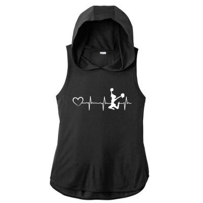 Cheerleading Heartbeat Heart Cheerleader Sports Cheerleading Meaningful Gift Ladies PosiCharge Tri-Blend Wicking Draft Hoodie Tank