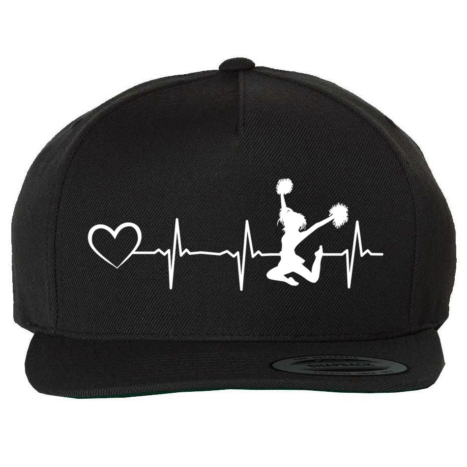 Cheerleading Heartbeat Heart Cheerleader Sports Cheerleading Meaningful Gift Wool Snapback Cap