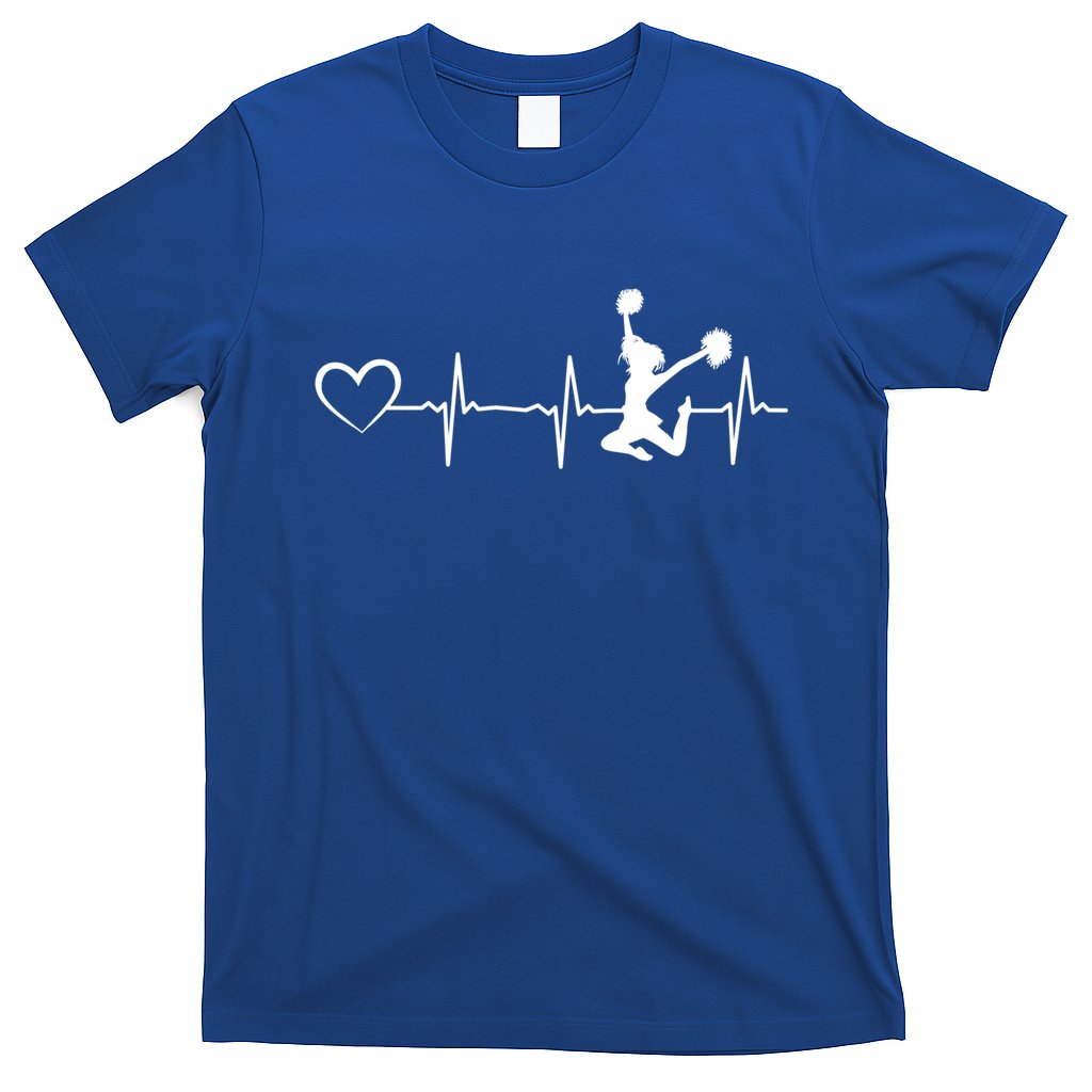 Cheerleading Heartbeat Heart Cheerleader Sports Cheerleading Meaningful Gift T-Shirt