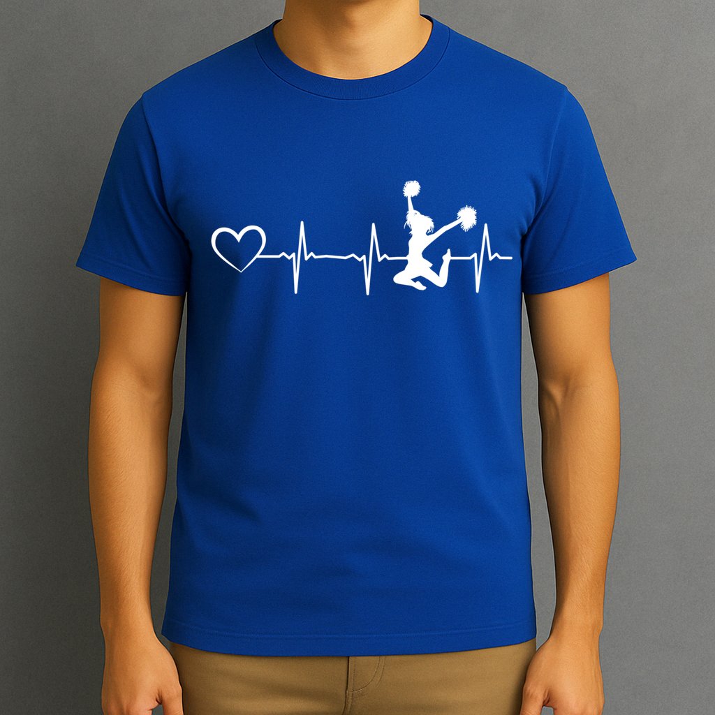 Cheerleading Heartbeat Heart Cheerleader Sports Cheerleading Meaningful Gift T-Shirt