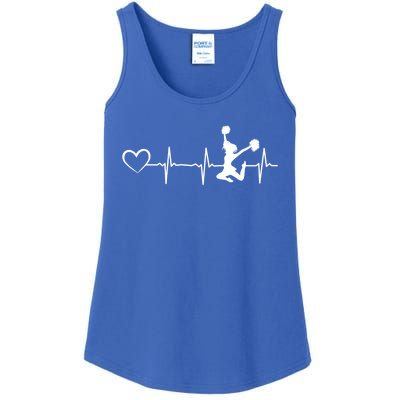 Cheerleading Heartbeat Heart Cheerleader Sports Cheerleading Meaningful Gift Ladies Essential Tank