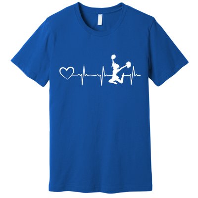Cheerleading Heartbeat Heart Cheerleader Sports Cheerleading Meaningful Gift Premium T-Shirt