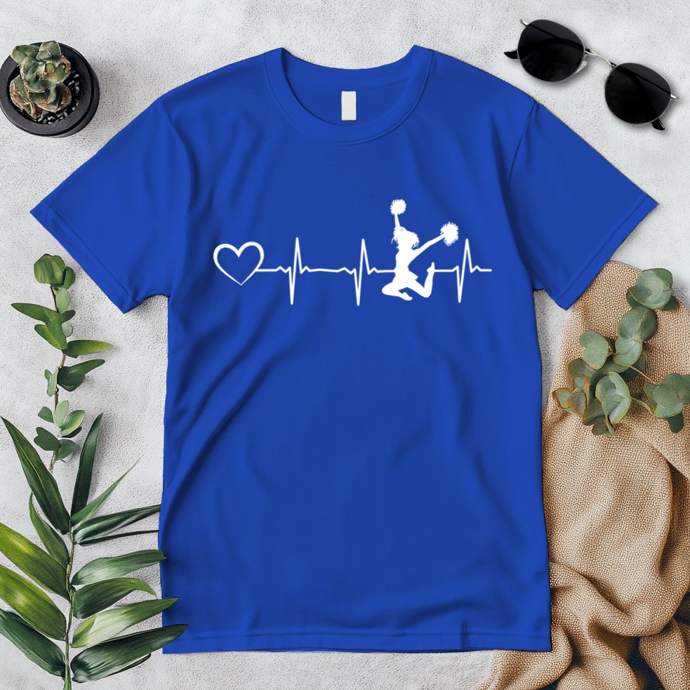 Cheerleading Heartbeat Heart Cheerleader Sports Cheerleading Meaningful Gift Premium T-Shirt