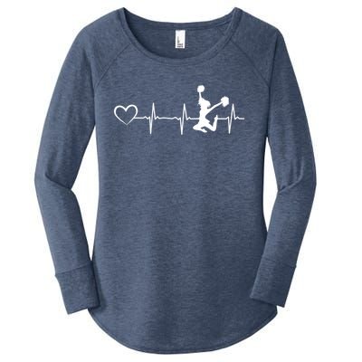 Cheerleading Heartbeat Heart Cheerleader Sports Cheerleading Meaningful Gift Women's Perfect Tri Tunic Long Sleeve Shirt