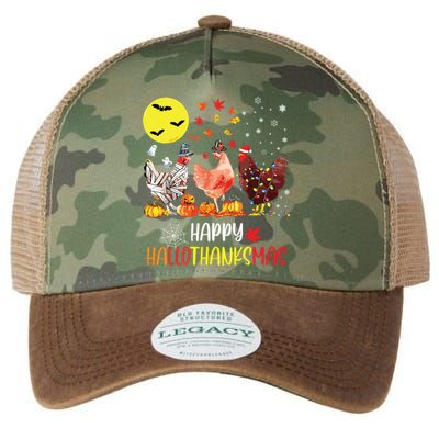 Chicken Halloween Happy Hallothanksmas Autumn Thanksgiving Legacy Tie Dye Trucker Hat