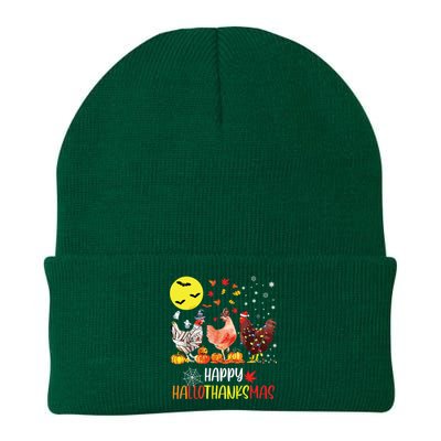 Chicken Halloween Happy Hallothanksmas Autumn Thanksgiving Knit Cap Winter Beanie