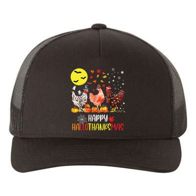 Chicken Halloween Happy Hallothanksmas Autumn Thanksgiving Yupoong Adult 5-Panel Trucker Hat