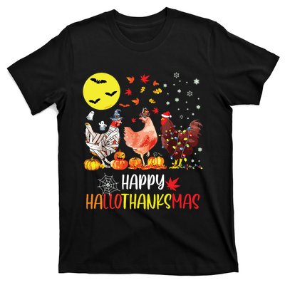 Chicken Halloween Happy Hallothanksmas Autumn Thanksgiving T-Shirt