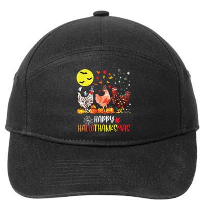 Chicken Halloween Happy Hallothanksmas Autumn Thanksgiving 7-Panel Snapback Hat