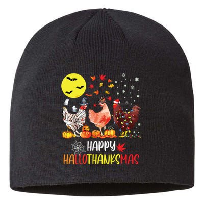 Chicken Halloween Happy Hallothanksmas Autumn Thanksgiving Sustainable Beanie