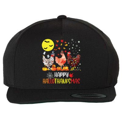 Chicken Halloween Happy Hallothanksmas Autumn Thanksgiving Wool Snapback Cap