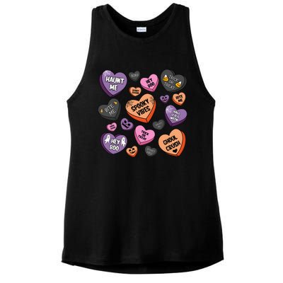 Candy Hearts Halloween Funny Halloween Holiday Season Ladies PosiCharge Tri-Blend Wicking Tank