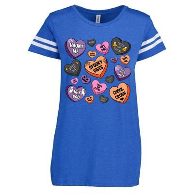 Candy Hearts Halloween Funny Halloween Holiday Season Enza Ladies Jersey Football T-Shirt