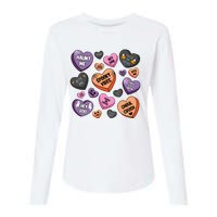 Candy Hearts Halloween Funny Halloween Holiday Season Womens Cotton Relaxed Long Sleeve T-Shirt