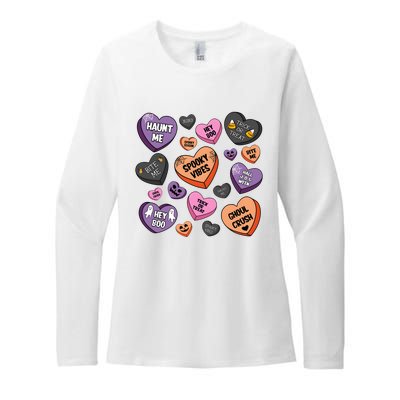 Candy Hearts Halloween Funny Halloween Holiday Season Womens CVC Long Sleeve Shirt