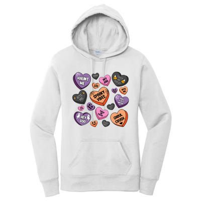 Candy Hearts Halloween Funny Halloween Holiday Season Women's Pullover Hoodie