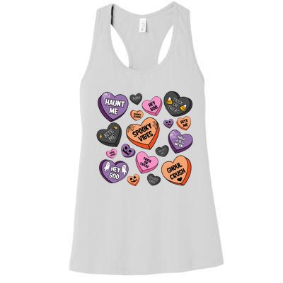 Candy Hearts Halloween Funny Halloween Holiday Season Women's Racerback Tank