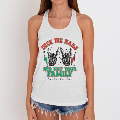 Christmas Happy Holidays Funny Christmas Family Women's Knotted Racerback Tank