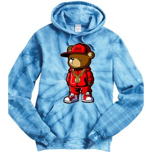 Cute Hip Hop Teddy Bear Tie Dye Hoodie