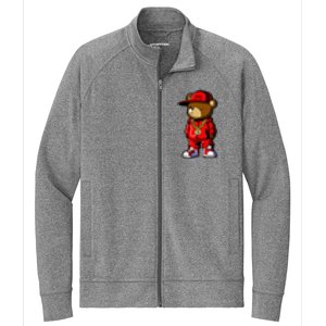 Cute Hip Hop Teddy Bear Stretch Full-Zip Cadet Jacket