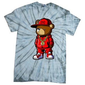 Cute Hip Hop Teddy Bear Tie-Dye T-Shirt