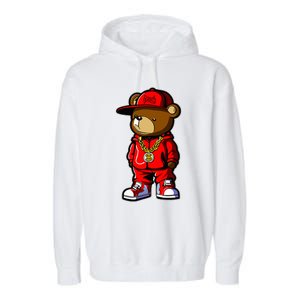 Cute Hip Hop Teddy Bear Garment-Dyed Fleece Hoodie