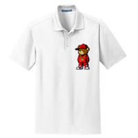 Cute Hip Hop Teddy Bear Dry Zone Grid Polo