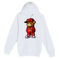 Cute Hip Hop Teddy Bear Premium Pullover Hoodie