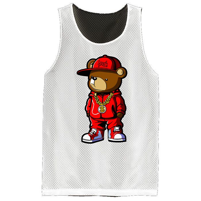 Cute Hip Hop Teddy Bear Mesh Reversible Basketball Jersey Tank