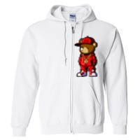 Cute Hip Hop Teddy Bear Full Zip Hoodie