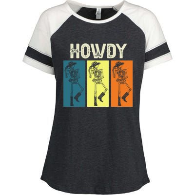 Cow Howdy Horse Rider Western Cool Derby Horse Racing Gift Enza Ladies Jersey Colorblock Tee