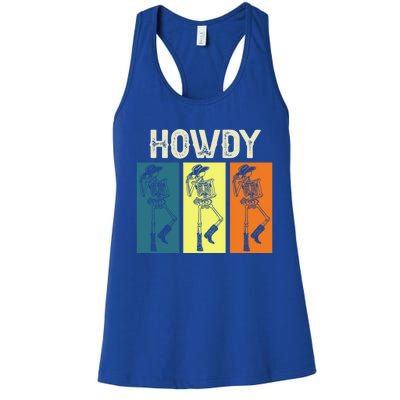 Cow Howdy Horse Rider Western Cool Derby Horse Racing Gift Women's Racerback Tank