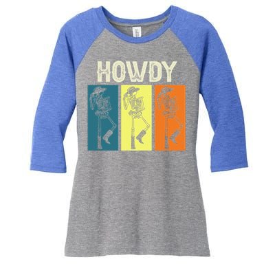 Cow Howdy Horse Rider Western Cool Derby Horse Racing Gift Women's Tri-Blend 3/4-Sleeve Raglan Shirt