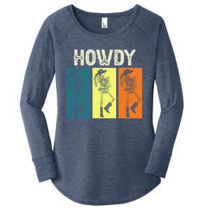 Cow Howdy Horse Rider Western Cool Derby Horse Racing Gift Women's Perfect Tri Tunic Long Sleeve Shirt