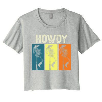 Cow Howdy Horse Rider Western Cool Derby Horse Racing Gift Women's Crop Top Tee