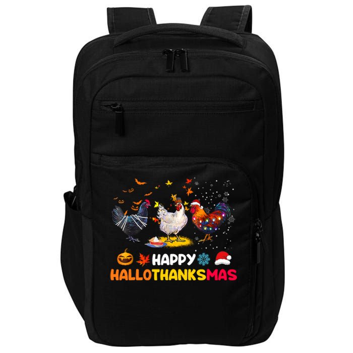 Chicken Halloween Happy Hallothanksmas Autumn Thanksgiving Impact Tech Backpack