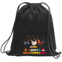 Chicken Halloween Happy Hallothanksmas Autumn Thanksgiving Sweatshirt Cinch Pack Bag