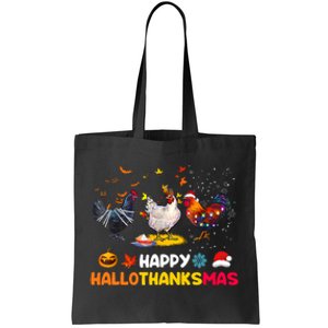 Chicken Halloween Happy Hallothanksmas Autumn Thanksgiving Tote Bag