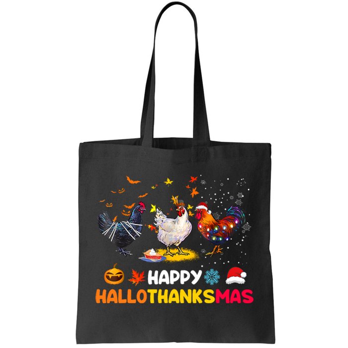 Chicken Halloween Happy Hallothanksmas Autumn Thanksgiving Tote Bag