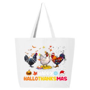 Chicken Halloween Happy Hallothanksmas Autumn Thanksgiving 25L Jumbo Tote