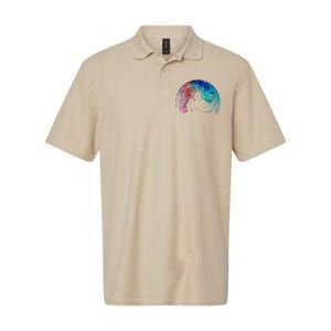 Creepy Haunted House & Spooky Watercolor Full Moon Halloween Softstyle Adult Sport Polo