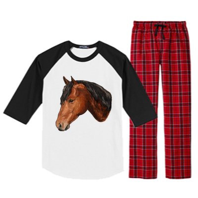 Cute Horse Head Raglan Sleeve Pajama Set